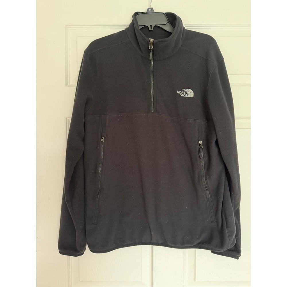 The North Face Mens Black Quarter Zip Fleece Pullover Jacket Large